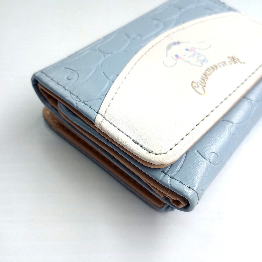 Cinnamoroll Style Tri-Fold Wallet Blue White Coin Purse Snap‎ Small Cute - Picture 3 of 15